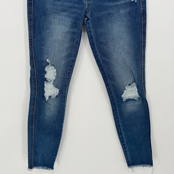 Harper Heritage Womens Skinny Jeans Blue Distressed Mid Rise ankle Size 26 - Picture 3 of 9